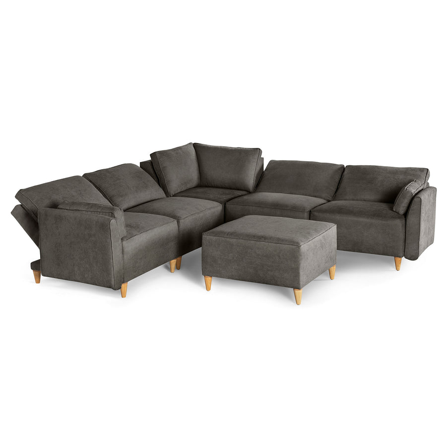 Sala De 6 Modulos Makora Morelli Memory Foam Oxford Chenil Respaldo Reclinable De 3 Posiciones