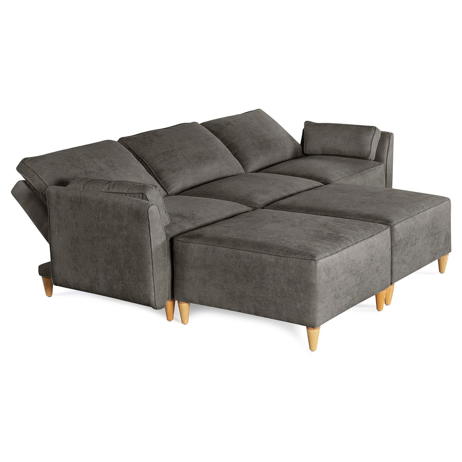 Sala De 5 Modulos Makora Morelli Memory Foam Oxford Chenil Respaldo Reclinable De 3 Posiciones