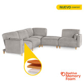 Sala Modular de 5 modulos Zavian Color Gris Claro