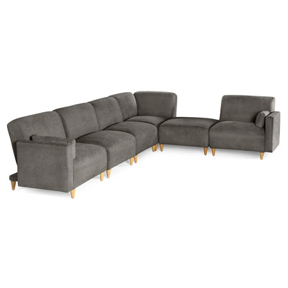 Sala Modular de 6 modulos Zavian Color Gris Oxford