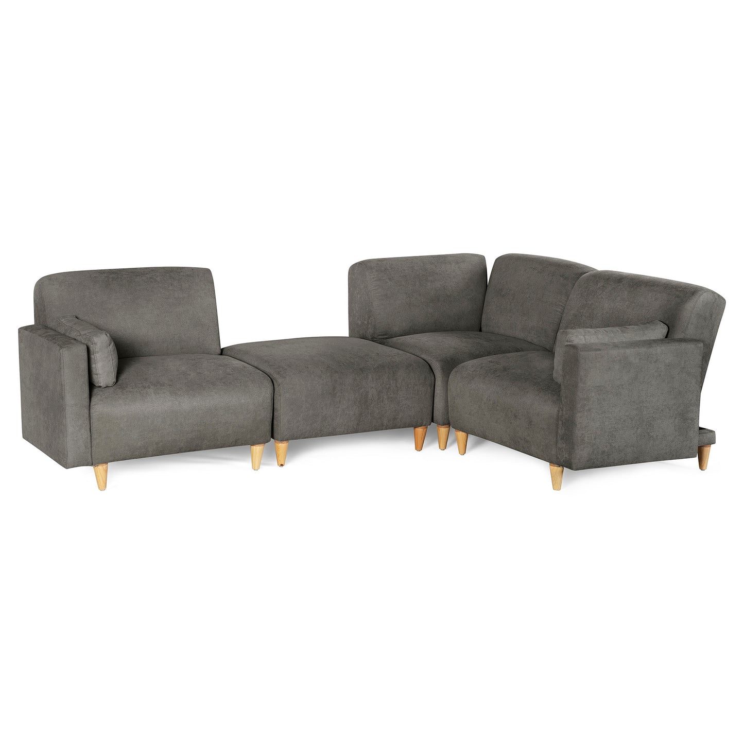Sala Modular de 4 modulos Zavian Color Gris Oxford