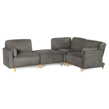 Sala Modular de 4 modulos Zavian Color Gris Oxford