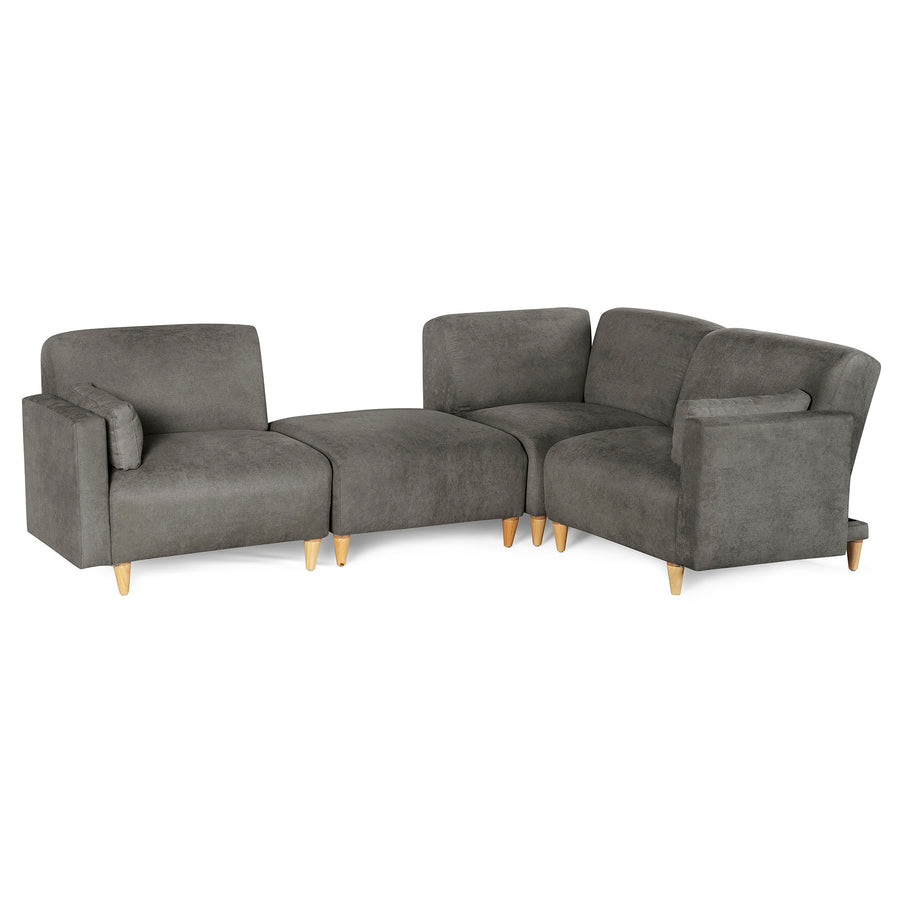 Sala Modular de 4 modulos Zavian Color Gris Oxford