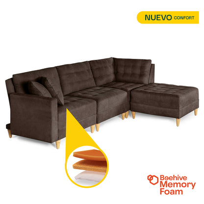 Sala Modular Godric de 4 modulos Color Chocolate