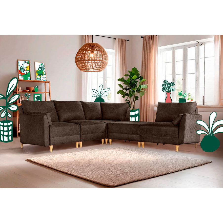 Sala modular Everyn de 5 modulos Color Chocolate