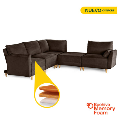 Sala modular Everyn de 5 modulos Color Chocolate