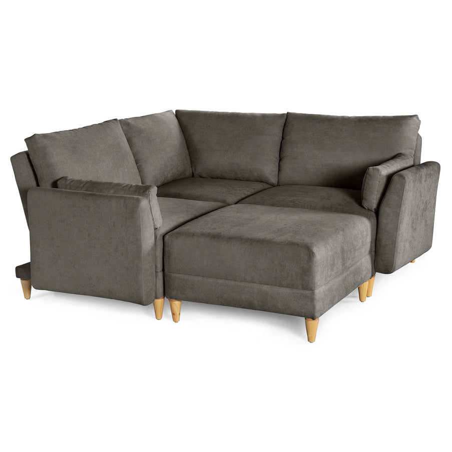 Sala De 4 Modulos Makora Everyn Memory Foam Oxford Chenil Respaldo Reclinable De 3 Posiciones