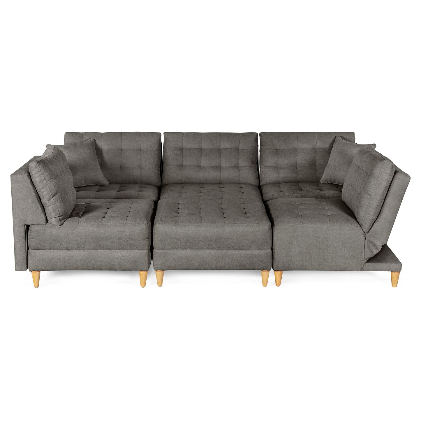 Sala Modular Godric de 6 modulos Color Gris Oxford