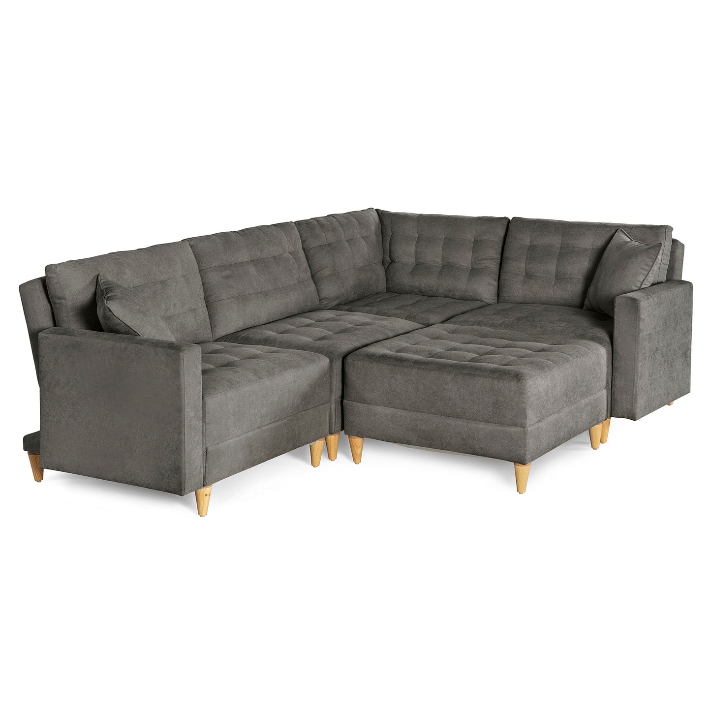Sala Modular Godric de 5 modulos Color Gris Oxford