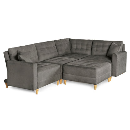 Sala Modular Godric de 5 modulos Color Gris Oxford