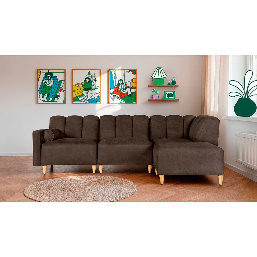 Sala Modular Kieran de 4 modulos Color Chocolate