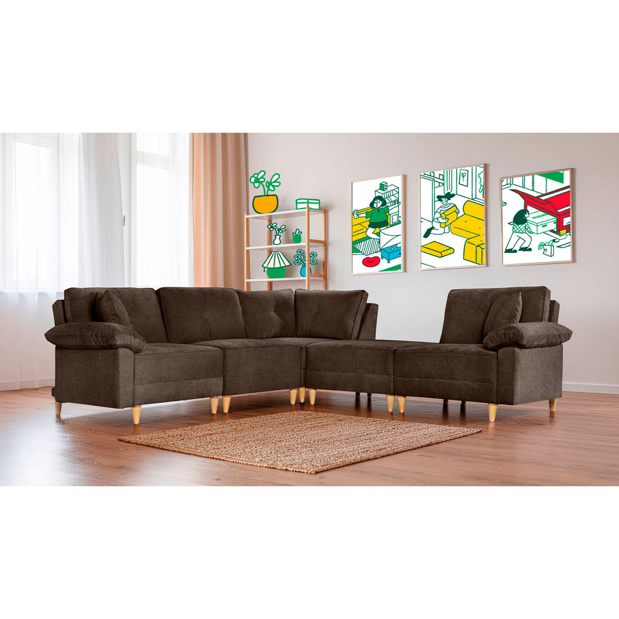 Sala Modular Maristella de 5 modulos Color Chocolate