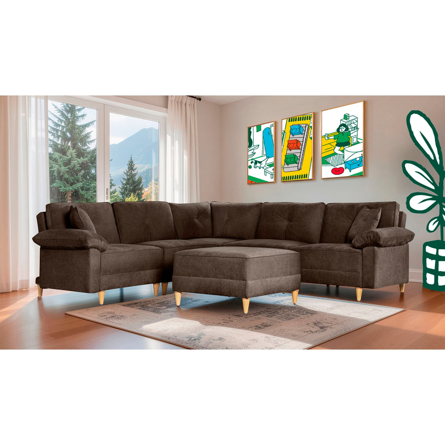 Sala Modular Maristella De 6 modulos Color Chocolate