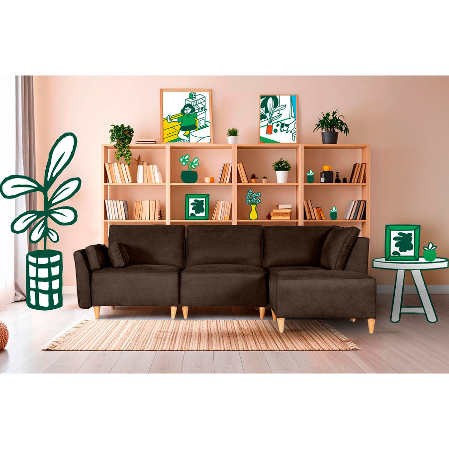 Sala modular Everyn de 6 modulos Color Chocolate