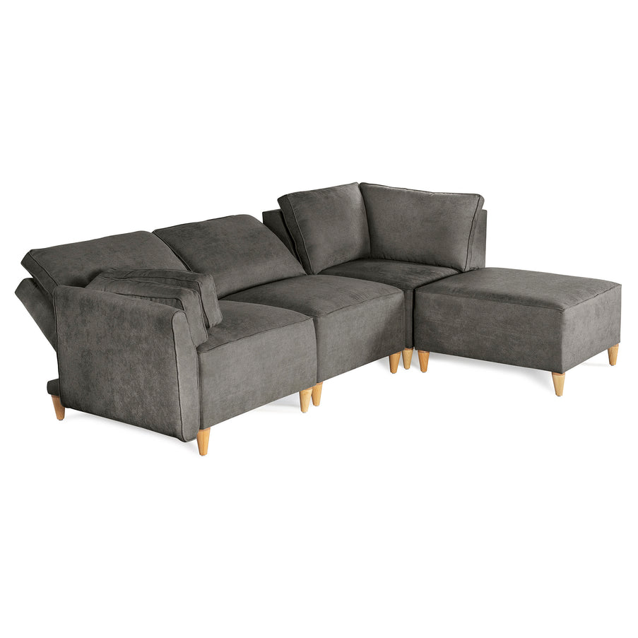 Sala De 4 Modulos Makora Morelli Memory Foam Oxford Chenil Respaldo Reclinable De 3 Posiciones