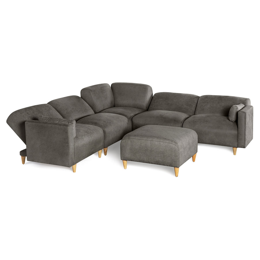 Sala Modular de 6 modulos Zavian Color Gris Oxford