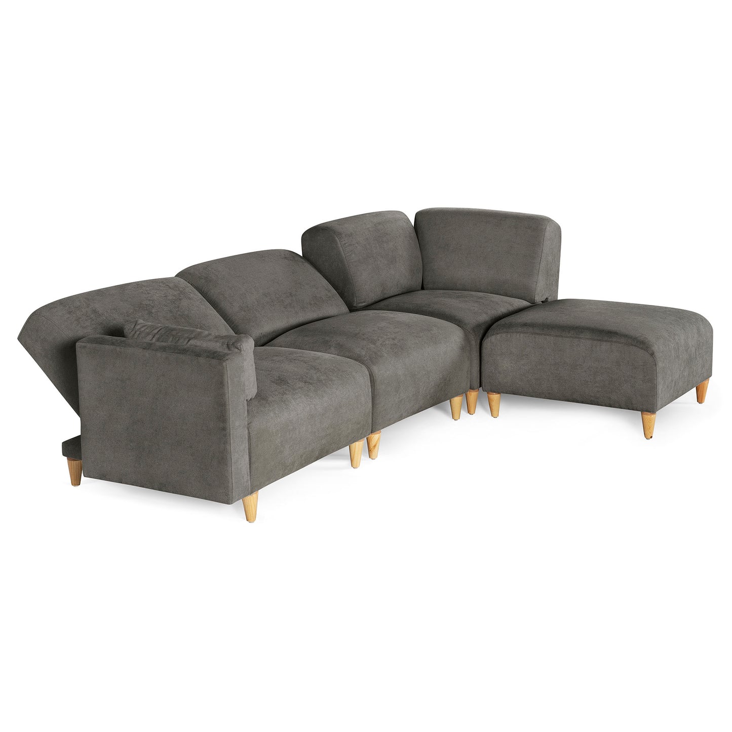 Sala Modular de 4 modulos Zavian Color Gris Oxford