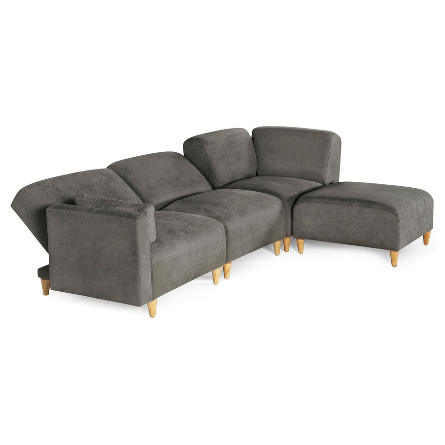 Sala Modular de 4 modulos Zavian Color Gris Oxford