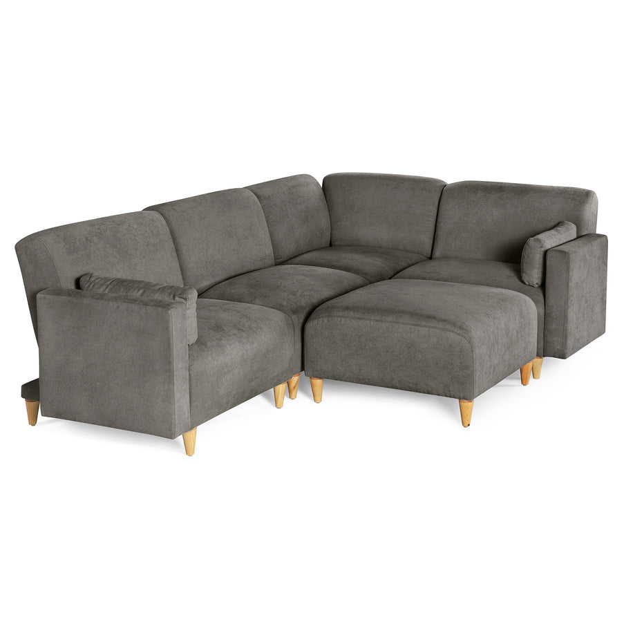 Sala Modular de 5 modulos Zavian Color Gris Oxford