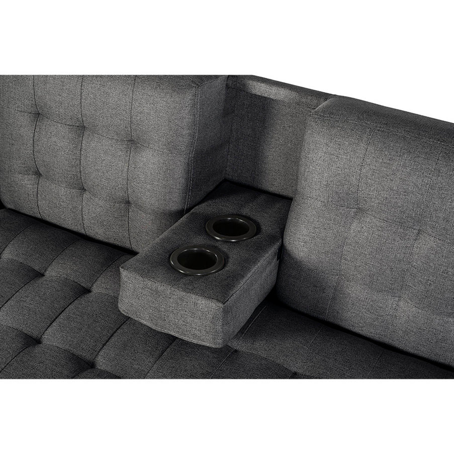 Sala Modular Doble Chaise Barker Color Gris Oxford