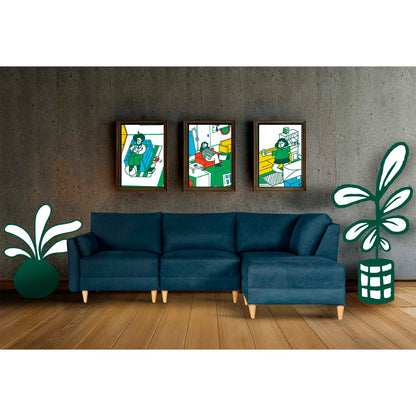 Sala modular Everyn 4 modulos Color Azul