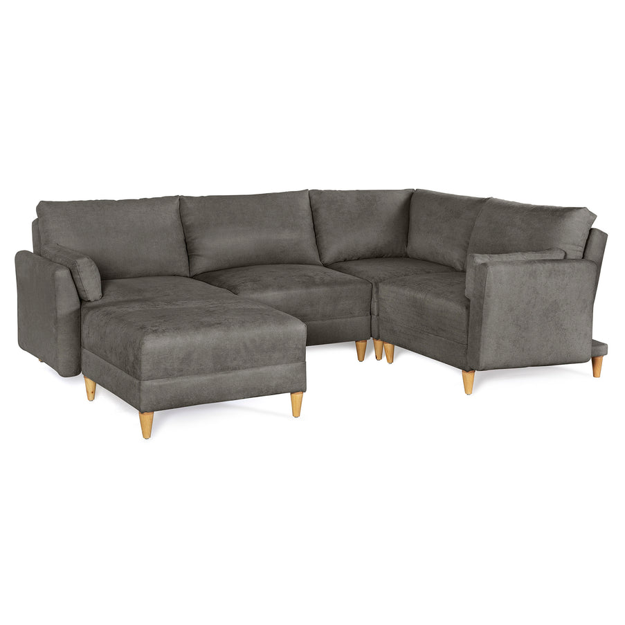 Sala De 5 Modulos Makora Everyn Memory Foam Oxford Chenil Respaldo Reclinable De 3 Posiciones
