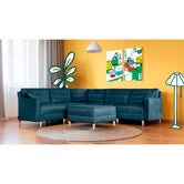 Sala Modular Godric de 6 modulos Color Azul