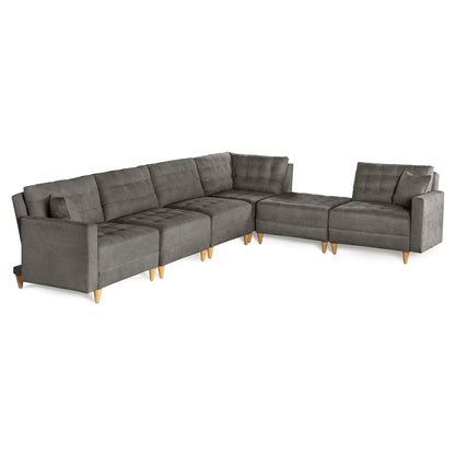 Sala Modular Godric de 6 modulos Color Gris Oxford