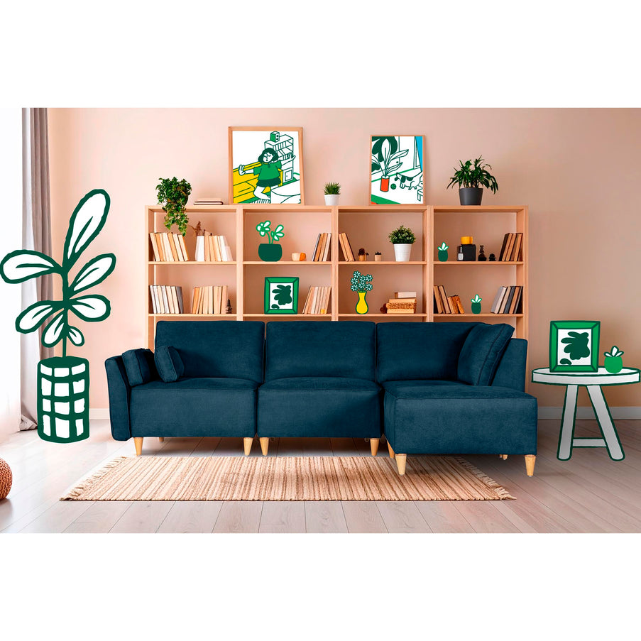 Sala modular Morelli de 4 modulos Color Azul