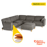 Sala Modular de 6 modulos Zavian Color Gris Oxford