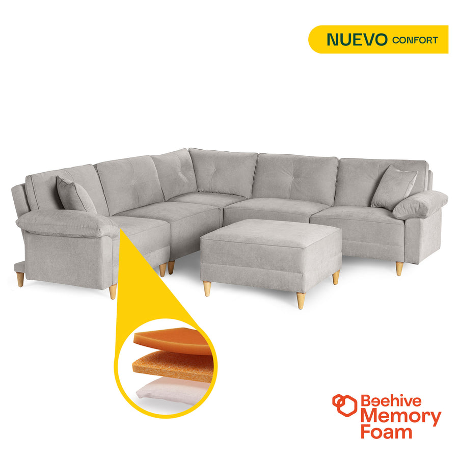 Sala Modular Maristella De 6 modulos Color Gris claro