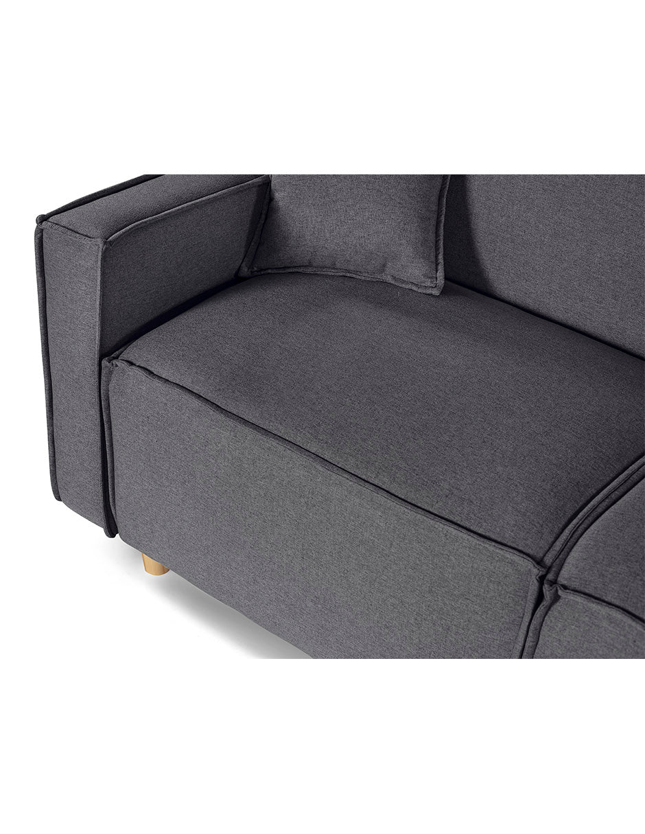 Sofá Cama Abbot Reclinable 3 Posiciones Magic Gris Oxford