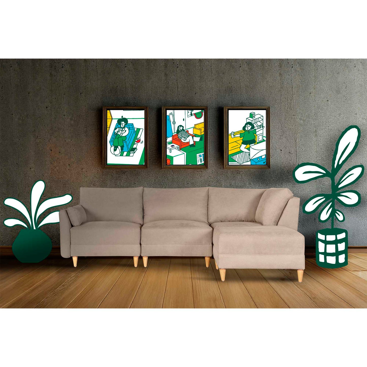Sala modular Everyn 4 modulos Color Arena