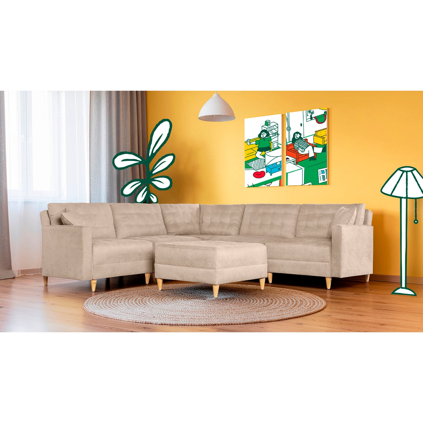 Sala Modular Godric de 6 modulos Color Arena