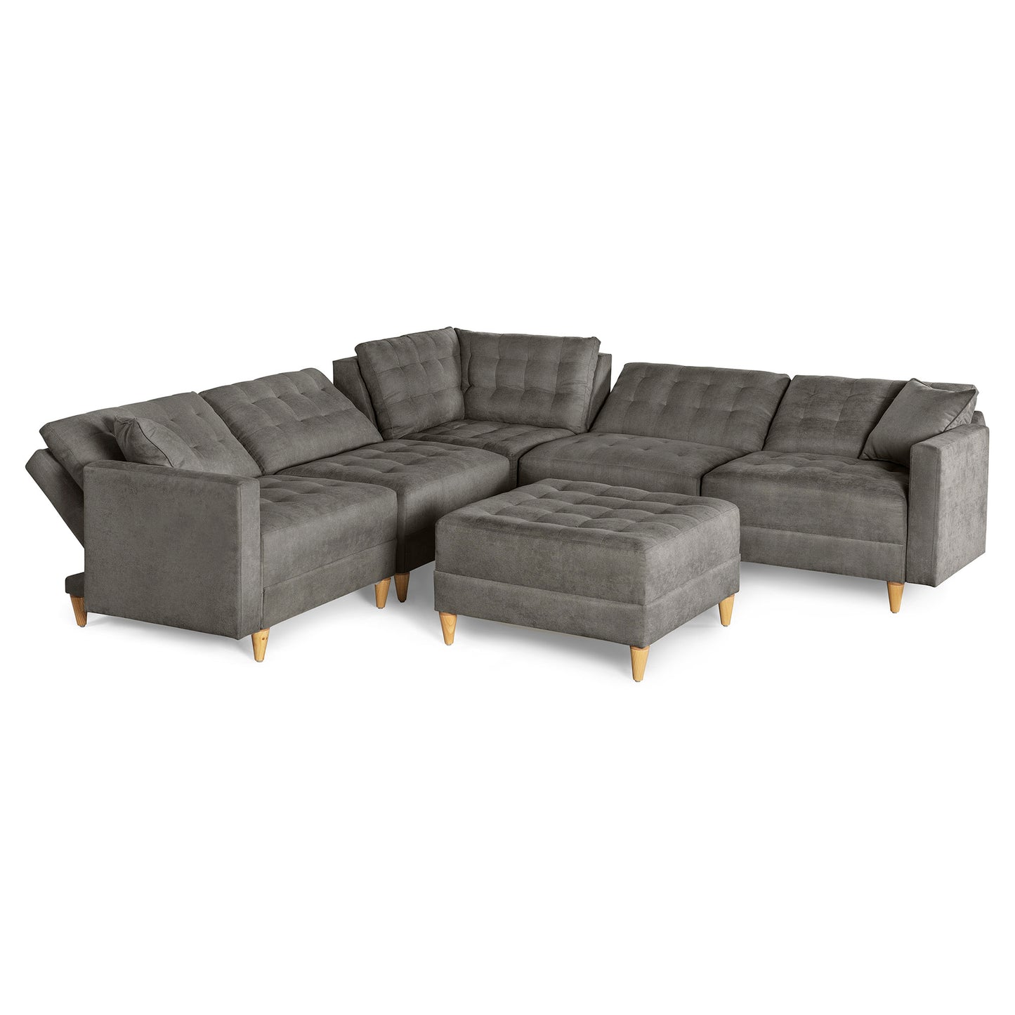 Sala Modular Godric de 6 modulos Color Gris Oxford