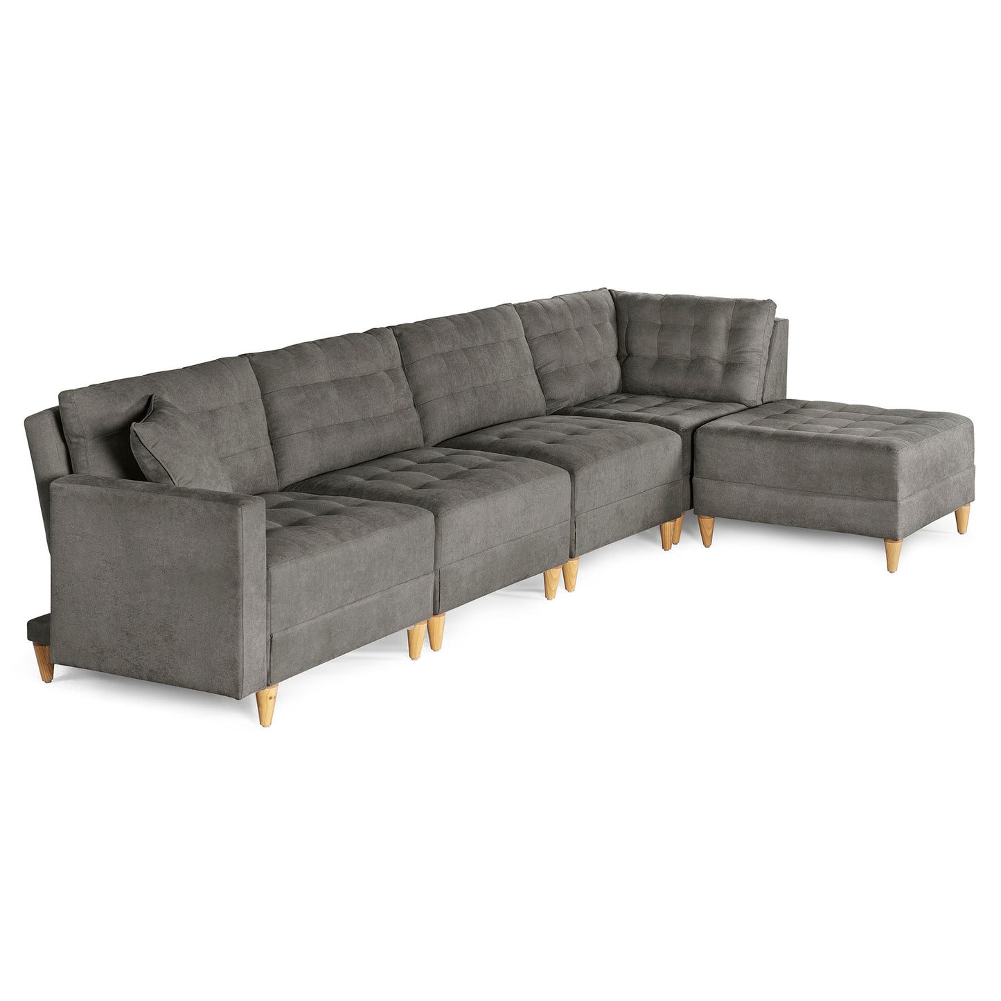 Sala Modular Godric de 5 modulos Color Gris Oxford