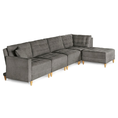Sala Modular Godric de 5 modulos Color Gris Oxford
