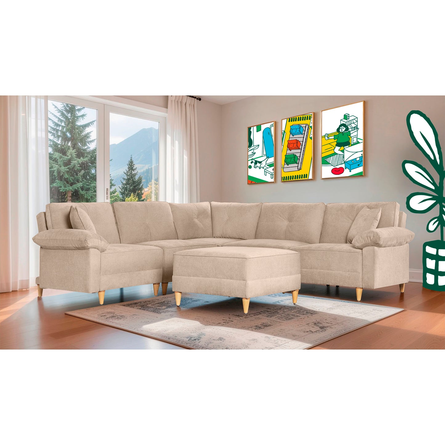 Sala Modular Maristella De 6 modulos Color Arena