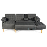 Sala Modular Doble Chaise Barker Color Gris Oxford