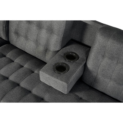 Sala Modular Doble Chaise Boyd Color Gris Oxford