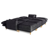 Sala De 6 Modulos Makora Everyn Memory Foam Negro Chenil Respaldo Reclinable De 3 Posiciones