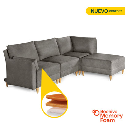 Sala modular Everyn 4 modulos Color Oxford
