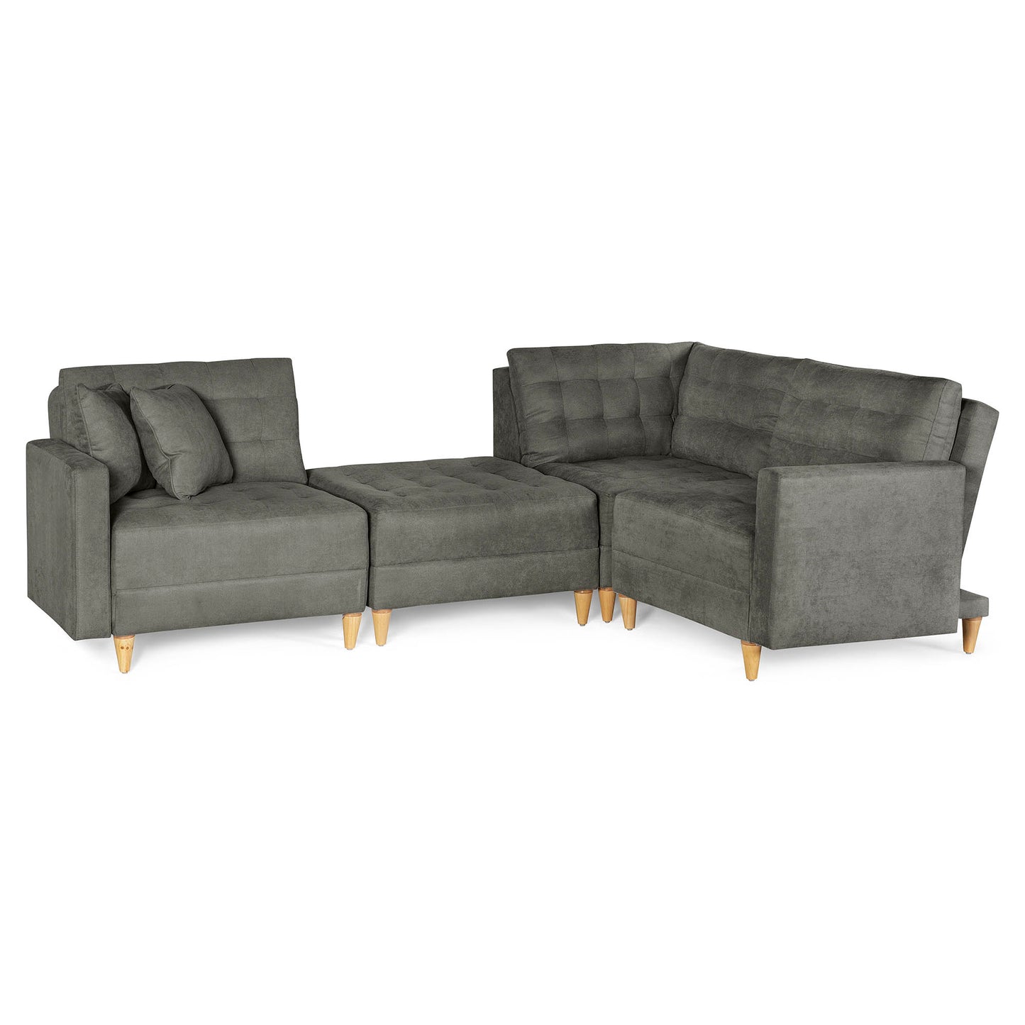 Sala Modular Godric de 4 modulos Color Gris Oxford
