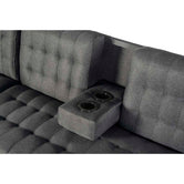 Sala Modular Doble Chaise Marietta Color Gris Oxford
