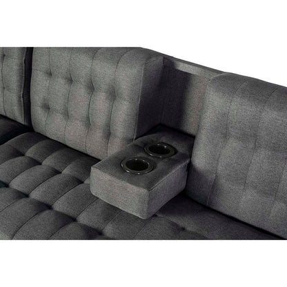 Sala Modular Doble Chaise Marietta Color Gris Oxford