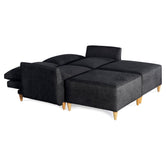 Sala De 4 Modulos Makora Morelli Memory Foam Negro Chenil Respaldo Reclinable De 3 Posiciones