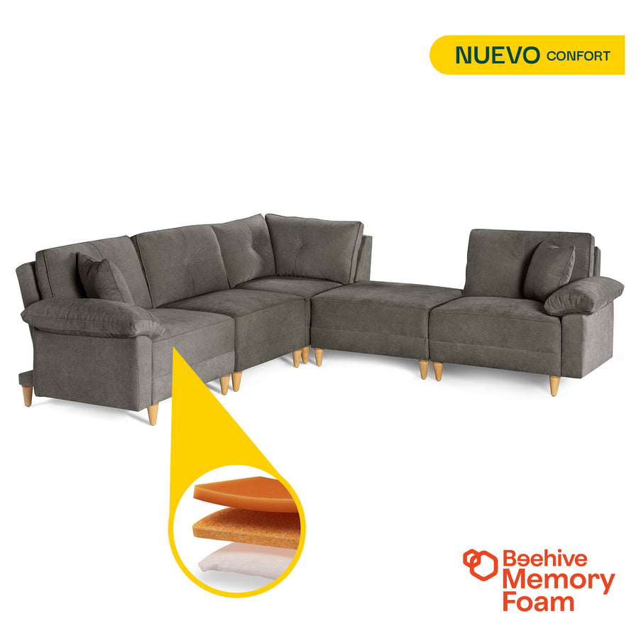 Sala Modular Maristella de 5 modulos Color Oxford