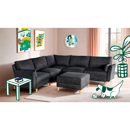 Sala modular Everyn de 6 modulos Color Negro