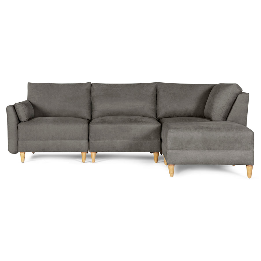 Sala De 4 Modulos Makora Everyn Memory Foam Oxford Chenil Respaldo Reclinable De 3 Posiciones