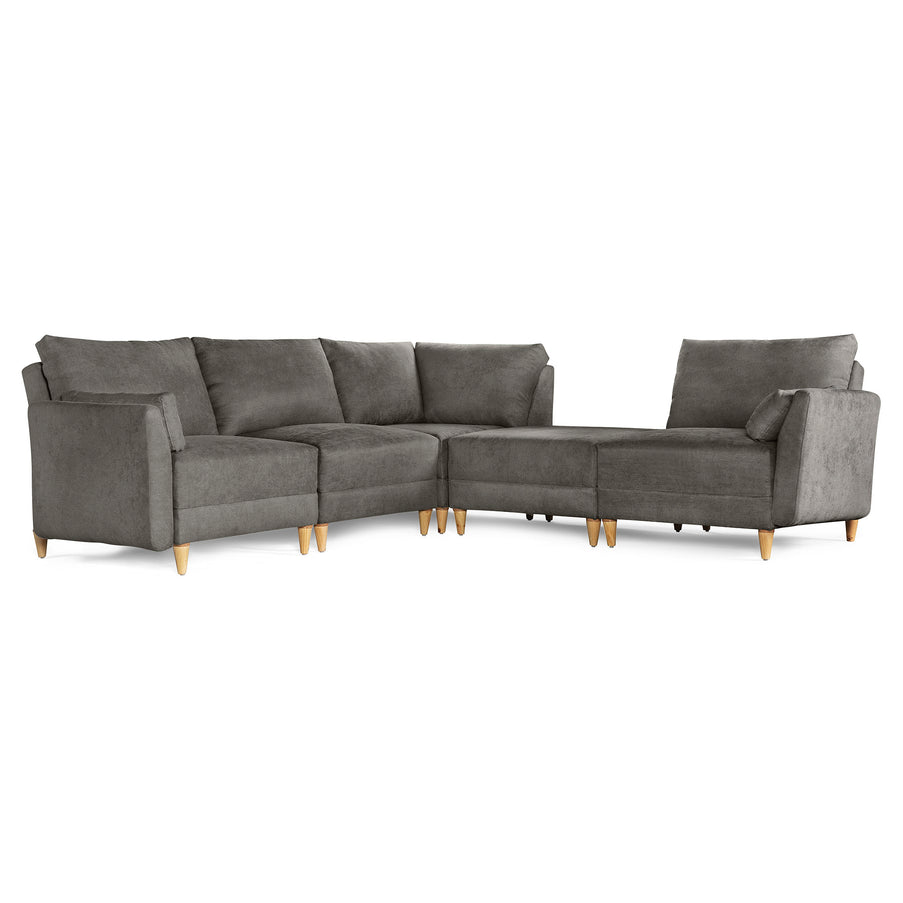 Sala De 5 Modulos Makora Everyn Memory Foam Oxford Chenil Respaldo Reclinable De 3 Posiciones